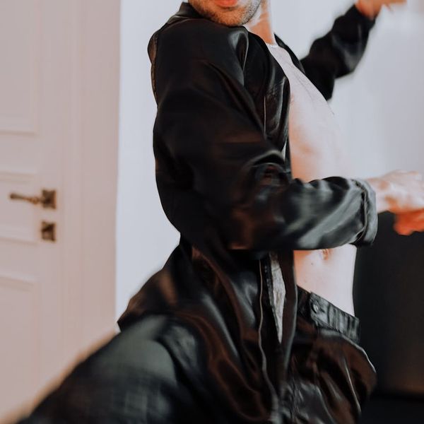 Focused expression of a person during rhythmic breathing